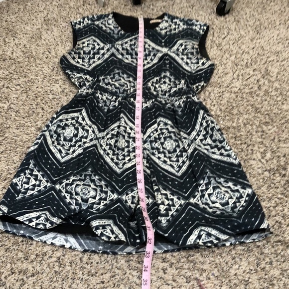 Alice + Olivia Dress Size Small Navy Blue Geometric Print Fit and Flare Mini - Picture 10 of 10